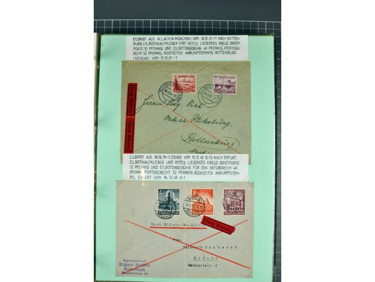1828/1995, sehr umfangreiche Ausstellungs-Sammlung "Die Eilboten-Post" ab Vorphila in 11 Alben mit einigen hundert Briefen, K