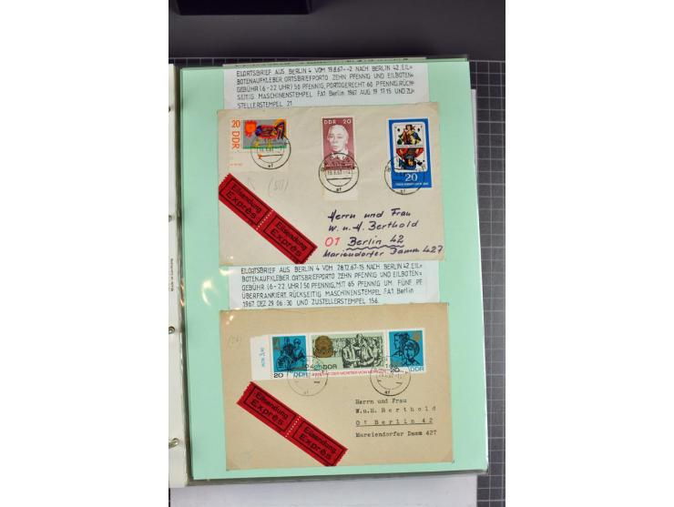 1828/1995, sehr umfangreiche Ausstellungs-Sammlung "Die Eilboten-Post" ab Vorphila in 11 Alben mit einigen hundert Briefen, K