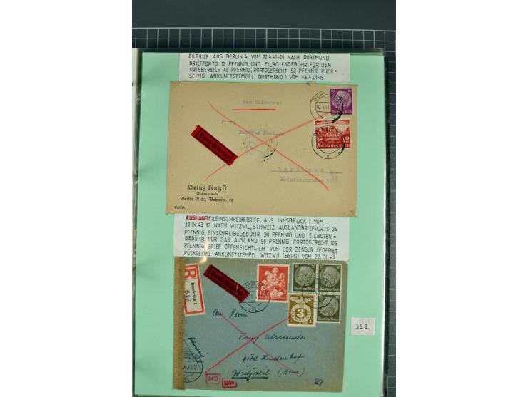 1828/1995, sehr umfangreiche Ausstellungs-Sammlung "Die Eilboten-Post" ab Vorphila in 11 Alben mit einigen hundert Briefen, K