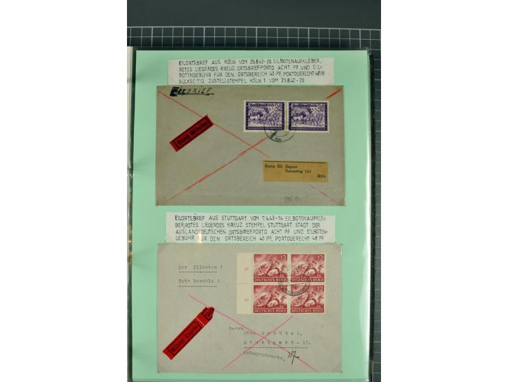 1828/1995, sehr umfangreiche Ausstellungs-Sammlung "Die Eilboten-Post" ab Vorphila in 11 Alben mit einigen hundert Briefen, K