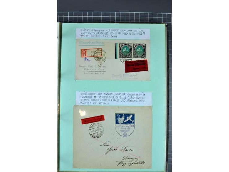 1828/1995, sehr umfangreiche Ausstellungs-Sammlung "Die Eilboten-Post" ab Vorphila in 11 Alben mit einigen hundert Briefen, K