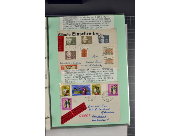 1828/1995, sehr umfangreiche Ausstellungs-Sammlung "Die Eilboten-Post" ab Vorphila in 11 Alben mit einigen hundert Briefen, K