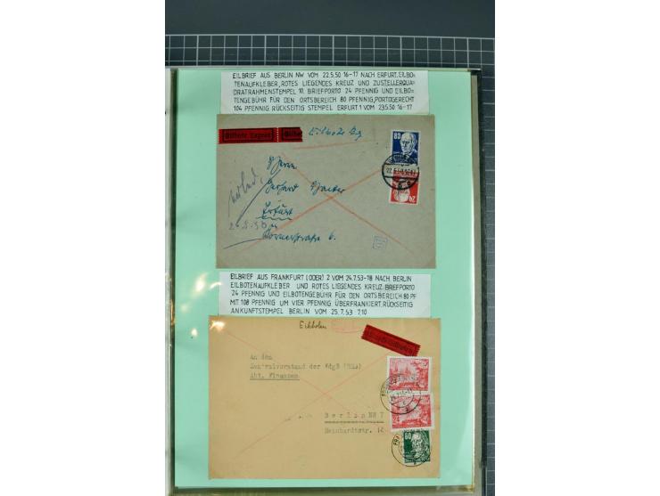 1828/1995, sehr umfangreiche Ausstellungs-Sammlung "Die Eilboten-Post" ab Vorphila in 11 Alben mit einigen hundert Briefen, K