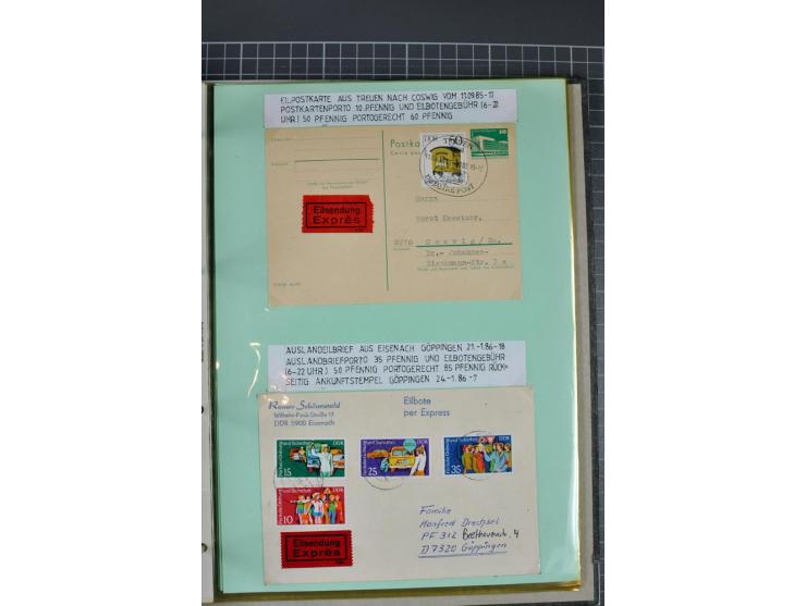 1828/1995, sehr umfangreiche Ausstellungs-Sammlung "Die Eilboten-Post" ab Vorphila in 11 Alben mit einigen hundert Briefen, K