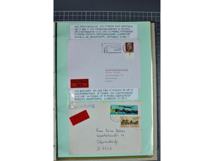 1828/1995, sehr umfangreiche Ausstellungs-Sammlung "Die Eilboten-Post" ab Vorphila in 11 Alben mit einigen hundert Briefen, K