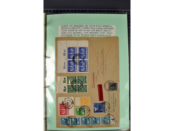 1828/1995, sehr umfangreiche Ausstellungs-Sammlung "Die Eilboten-Post" ab Vorphila in 11 Alben mit einigen hundert Briefen, K