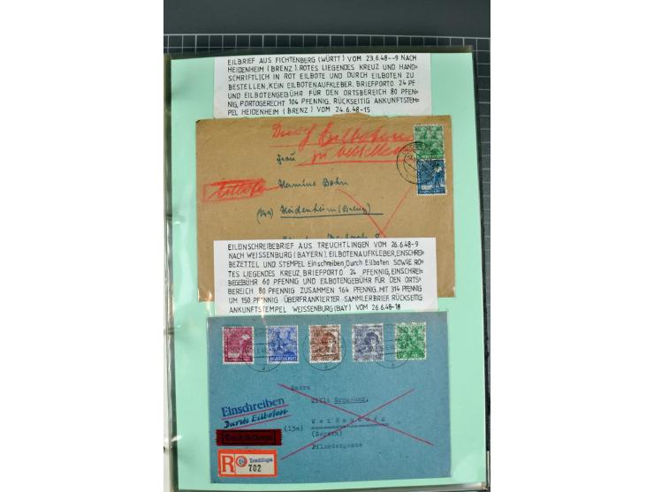 1828/1995, sehr umfangreiche Ausstellungs-Sammlung "Die Eilboten-Post" ab Vorphila in 11 Alben mit einigen hundert Briefen, K