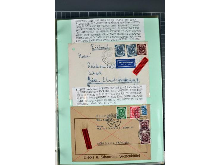 1828/1995, sehr umfangreiche Ausstellungs-Sammlung "Die Eilboten-Post" ab Vorphila in 11 Alben mit einigen hundert Briefen, K