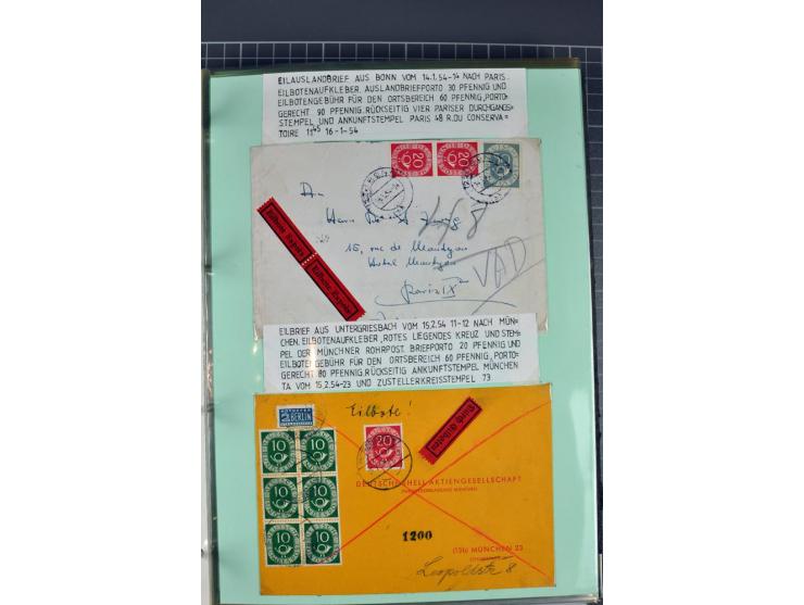1828/1995, sehr umfangreiche Ausstellungs-Sammlung "Die Eilboten-Post" ab Vorphila in 11 Alben mit einigen hundert Briefen, K