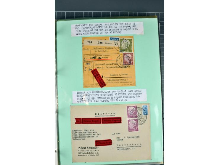 1828/1995, sehr umfangreiche Ausstellungs-Sammlung "Die Eilboten-Post" ab Vorphila in 11 Alben mit einigen hundert Briefen, K