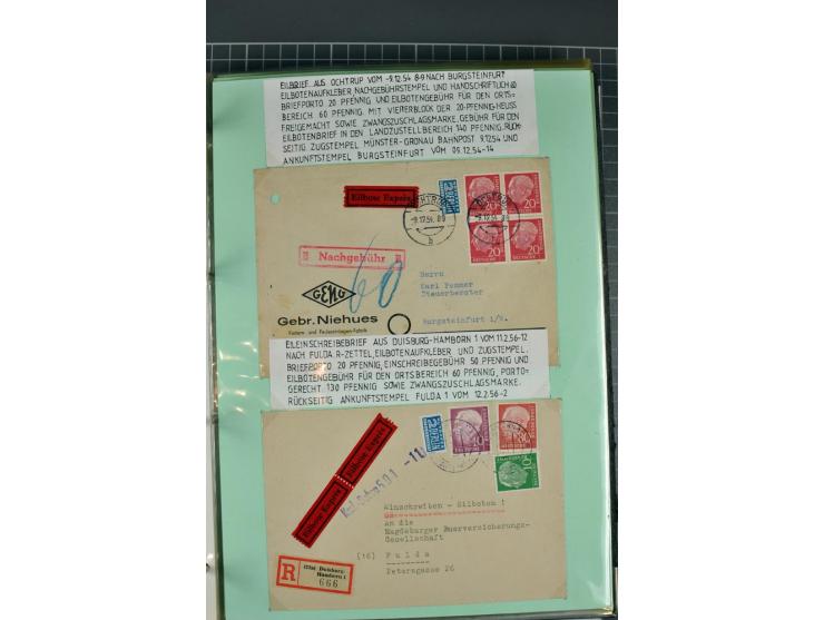 1828/1995, sehr umfangreiche Ausstellungs-Sammlung "Die Eilboten-Post" ab Vorphila in 11 Alben mit einigen hundert Briefen, K