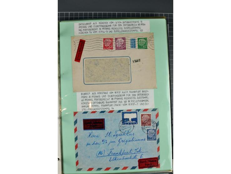 1828/1995, sehr umfangreiche Ausstellungs-Sammlung "Die Eilboten-Post" ab Vorphila in 11 Alben mit einigen hundert Briefen, K