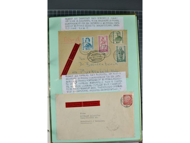 1828/1995, sehr umfangreiche Ausstellungs-Sammlung "Die Eilboten-Post" ab Vorphila in 11 Alben mit einigen hundert Briefen, K