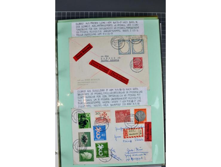 1828/1995, sehr umfangreiche Ausstellungs-Sammlung "Die Eilboten-Post" ab Vorphila in 11 Alben mit einigen hundert Briefen, K