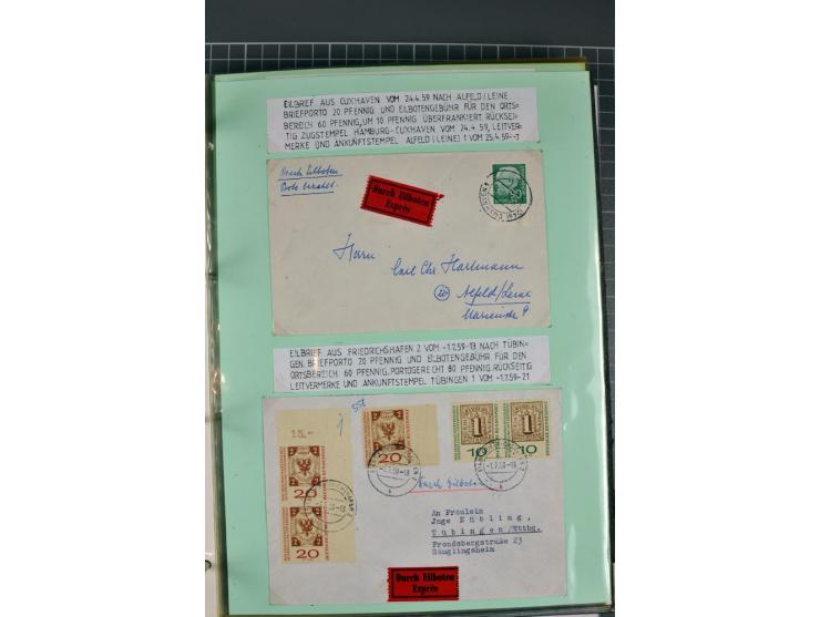 1828/1995, sehr umfangreiche Ausstellungs-Sammlung "Die Eilboten-Post" ab Vorphila in 11 Alben mit einigen hundert Briefen, K