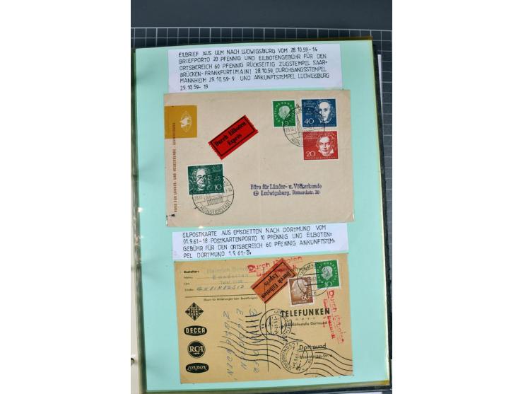 1828/1995, sehr umfangreiche Ausstellungs-Sammlung "Die Eilboten-Post" ab Vorphila in 11 Alben mit einigen hundert Briefen, K