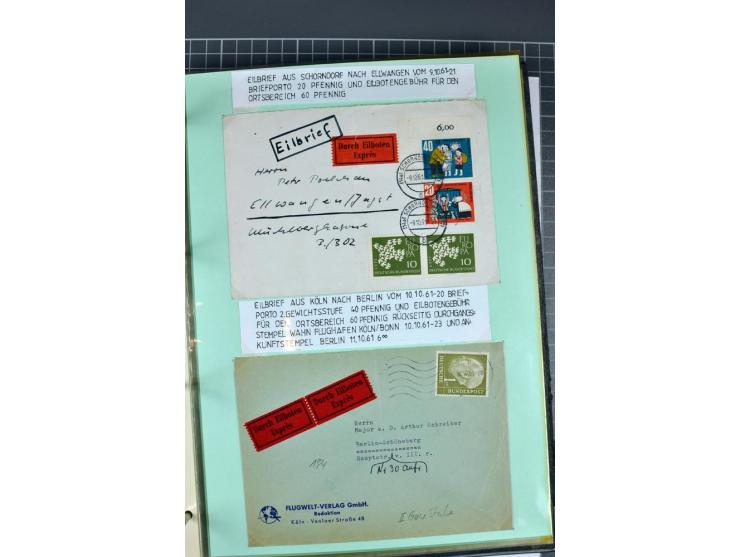 1828/1995, sehr umfangreiche Ausstellungs-Sammlung "Die Eilboten-Post" ab Vorphila in 11 Alben mit einigen hundert Briefen, K