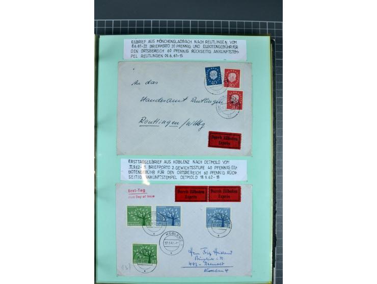 1828/1995, sehr umfangreiche Ausstellungs-Sammlung "Die Eilboten-Post" ab Vorphila in 11 Alben mit einigen hundert Briefen, K