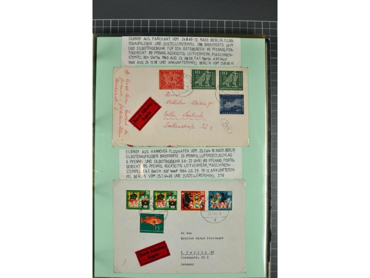 1828/1995, sehr umfangreiche Ausstellungs-Sammlung "Die Eilboten-Post" ab Vorphila in 11 Alben mit einigen hundert Briefen, K