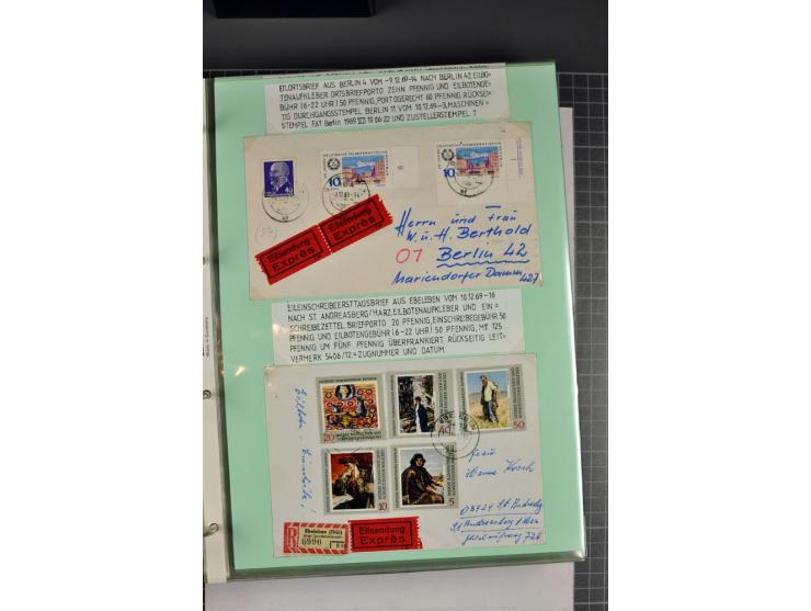 1828/1995, sehr umfangreiche Ausstellungs-Sammlung "Die Eilboten-Post" ab Vorphila in 11 Alben mit einigen hundert Briefen, K