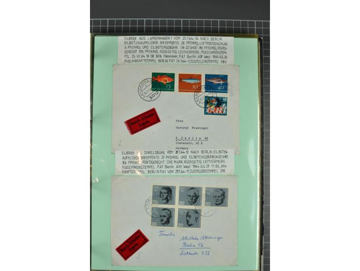 1828/1995, sehr umfangreiche Ausstellungs-Sammlung "Die Eilboten-Post" ab Vorphila in 11 Alben mit einigen hundert Briefen, K