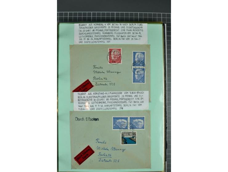 1828/1995, sehr umfangreiche Ausstellungs-Sammlung "Die Eilboten-Post" ab Vorphila in 11 Alben mit einigen hundert Briefen, K