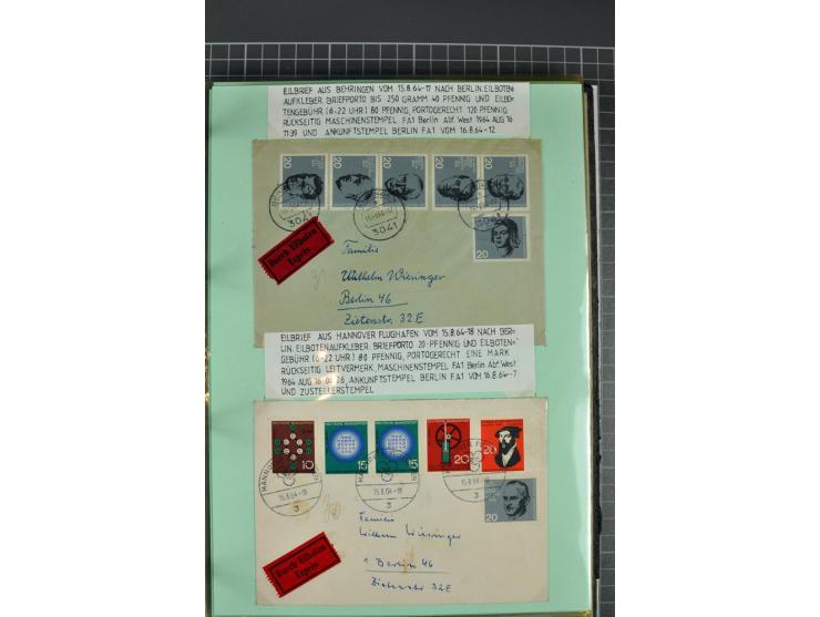 1828/1995, sehr umfangreiche Ausstellungs-Sammlung "Die Eilboten-Post" ab Vorphila in 11 Alben mit einigen hundert Briefen, K