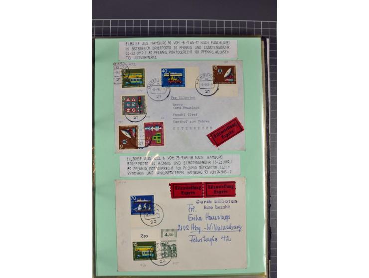 1828/1995, sehr umfangreiche Ausstellungs-Sammlung "Die Eilboten-Post" ab Vorphila in 11 Alben mit einigen hundert Briefen, K
