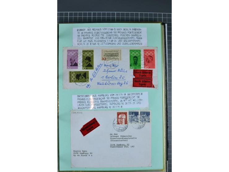 1828/1995, sehr umfangreiche Ausstellungs-Sammlung "Die Eilboten-Post" ab Vorphila in 11 Alben mit einigen hundert Briefen, K