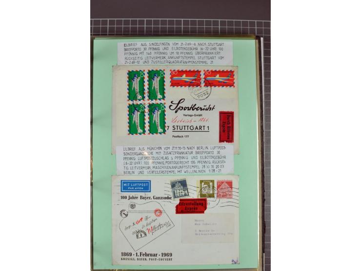 1828/1995, sehr umfangreiche Ausstellungs-Sammlung "Die Eilboten-Post" ab Vorphila in 11 Alben mit einigen hundert Briefen, K