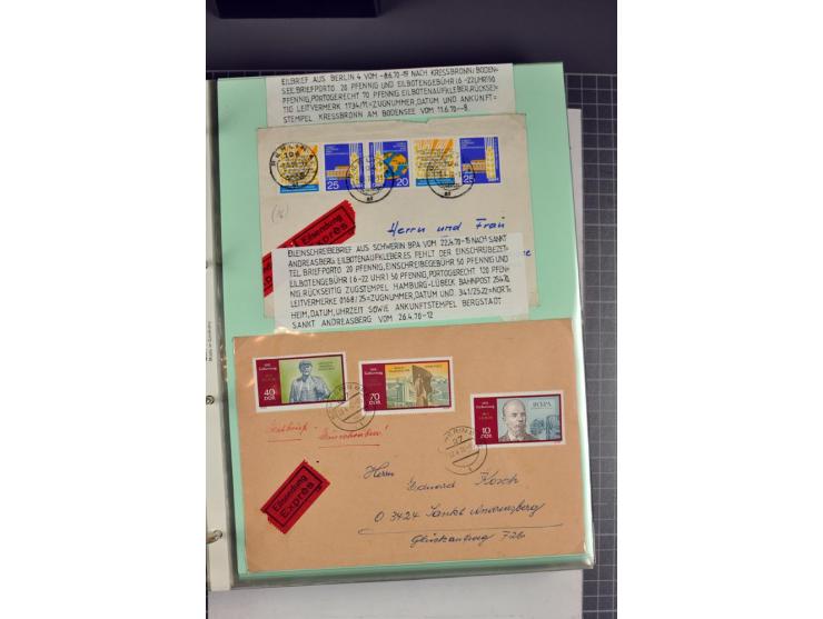 1828/1995, sehr umfangreiche Ausstellungs-Sammlung "Die Eilboten-Post" ab Vorphila in 11 Alben mit einigen hundert Briefen, K