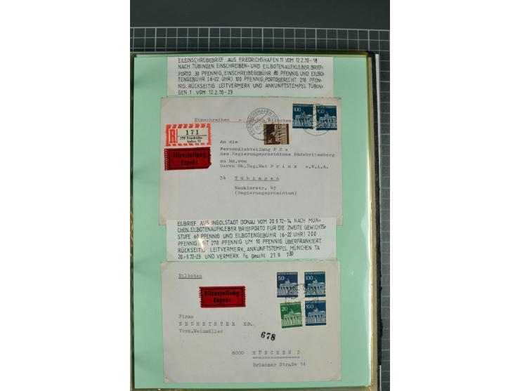 1828/1995, sehr umfangreiche Ausstellungs-Sammlung "Die Eilboten-Post" ab Vorphila in 11 Alben mit einigen hundert Briefen, K