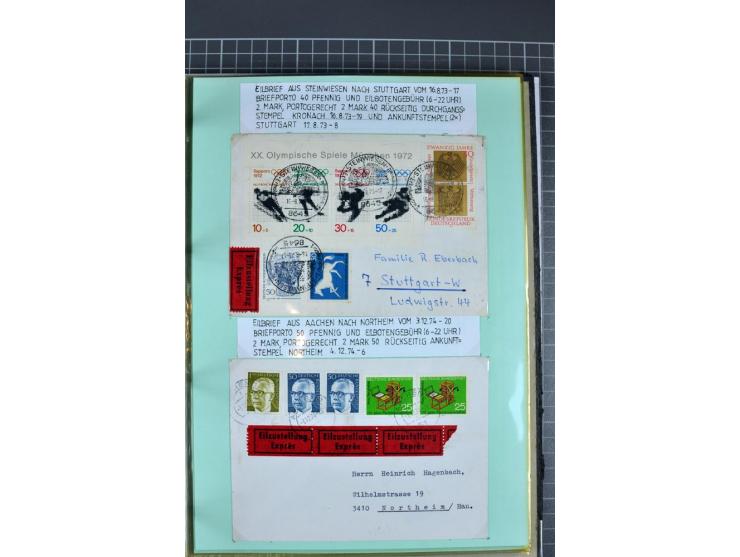 1828/1995, sehr umfangreiche Ausstellungs-Sammlung "Die Eilboten-Post" ab Vorphila in 11 Alben mit einigen hundert Briefen, K