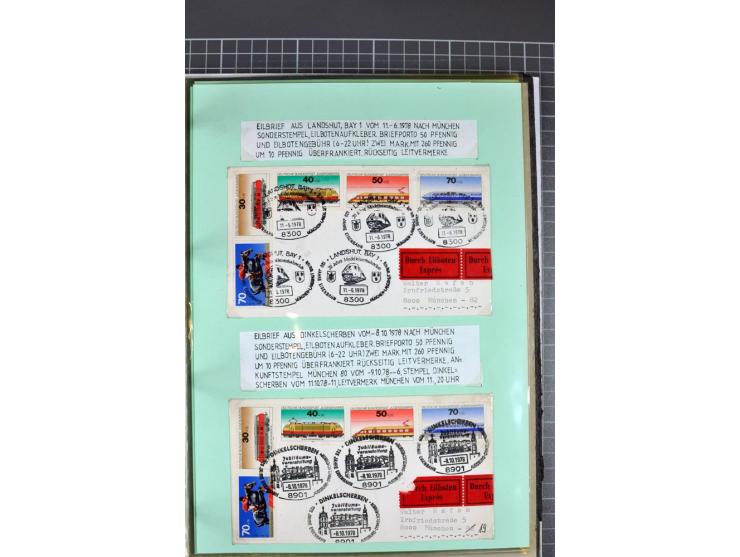 1828/1995, sehr umfangreiche Ausstellungs-Sammlung "Die Eilboten-Post" ab Vorphila in 11 Alben mit einigen hundert Briefen, K