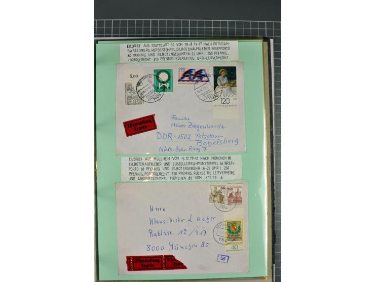 1828/1995, sehr umfangreiche Ausstellungs-Sammlung "Die Eilboten-Post" ab Vorphila in 11 Alben mit einigen hundert Briefen, K
