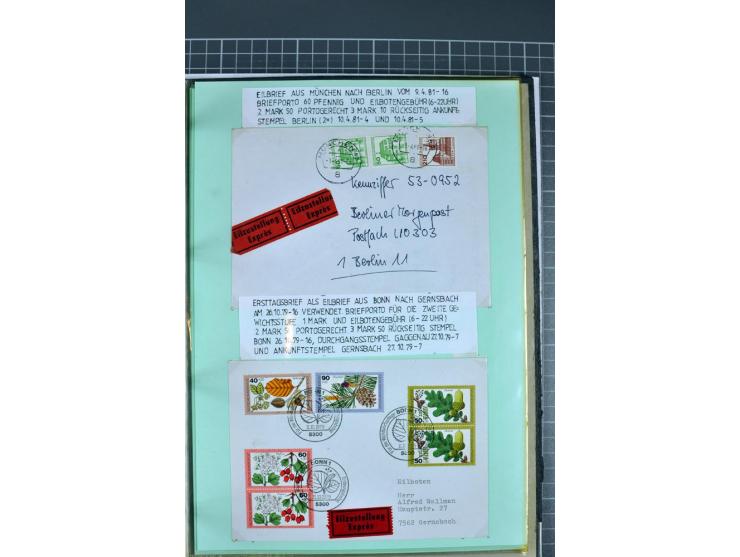 1828/1995, sehr umfangreiche Ausstellungs-Sammlung "Die Eilboten-Post" ab Vorphila in 11 Alben mit einigen hundert Briefen, K