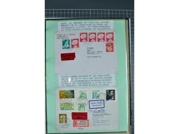1828/1995, sehr umfangreiche Ausstellungs-Sammlung "Die Eilboten-Post" ab Vorphila in 11 Alben mit einigen hundert Briefen, K
