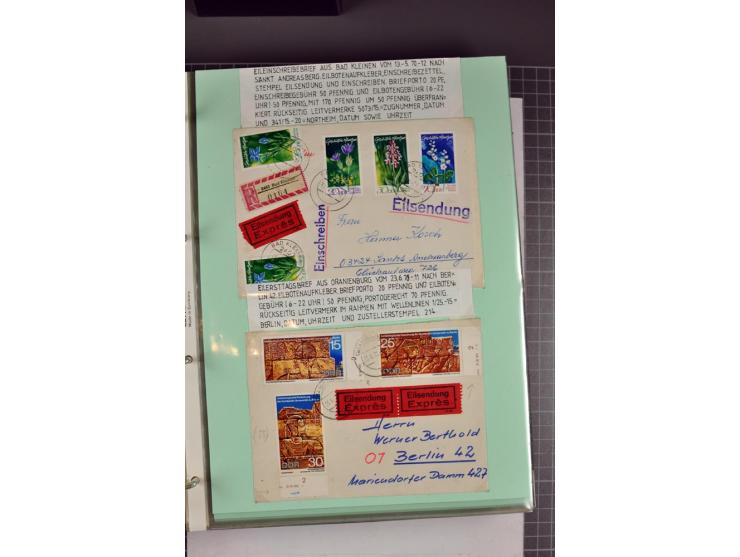 1828/1995, sehr umfangreiche Ausstellungs-Sammlung "Die Eilboten-Post" ab Vorphila in 11 Alben mit einigen hundert Briefen, K