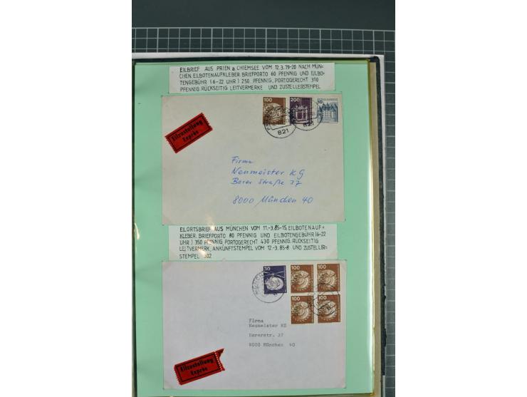 1828/1995, sehr umfangreiche Ausstellungs-Sammlung "Die Eilboten-Post" ab Vorphila in 11 Alben mit einigen hundert Briefen, K