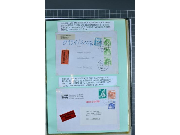 1828/1995, sehr umfangreiche Ausstellungs-Sammlung "Die Eilboten-Post" ab Vorphila in 11 Alben mit einigen hundert Briefen, K