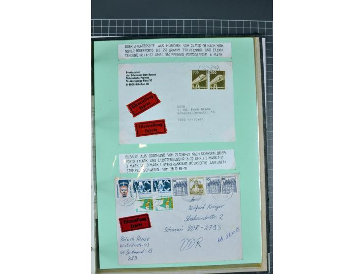 1828/1995, sehr umfangreiche Ausstellungs-Sammlung "Die Eilboten-Post" ab Vorphila in 11 Alben mit einigen hundert Briefen, K