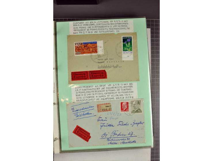 1828/1995, sehr umfangreiche Ausstellungs-Sammlung "Die Eilboten-Post" ab Vorphila in 11 Alben mit einigen hundert Briefen, K