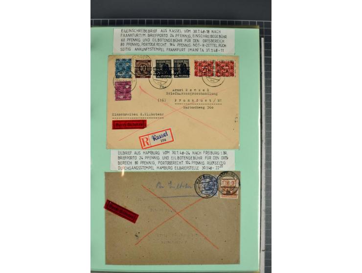 1828/1995, sehr umfangreiche Ausstellungs-Sammlung "Die Eilboten-Post" ab Vorphila in 11 Alben mit einigen hundert Briefen, K