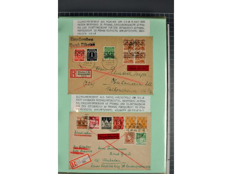 1828/1995, sehr umfangreiche Ausstellungs-Sammlung "Die Eilboten-Post" ab Vorphila in 11 Alben mit einigen hundert Briefen, K