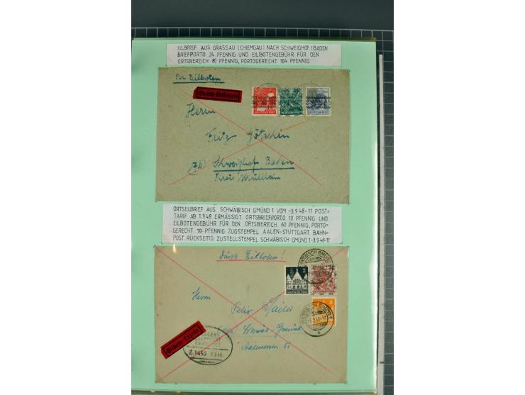 1828/1995, sehr umfangreiche Ausstellungs-Sammlung "Die Eilboten-Post" ab Vorphila in 11 Alben mit einigen hundert Briefen, K