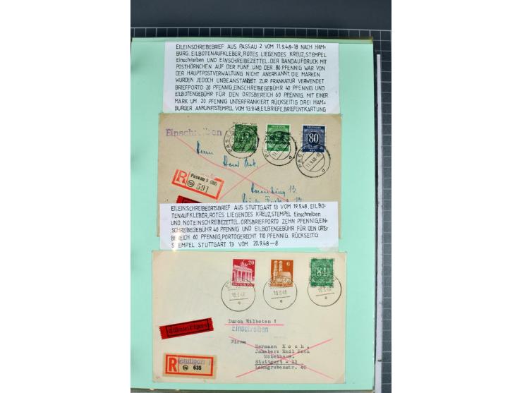 1828/1995, sehr umfangreiche Ausstellungs-Sammlung "Die Eilboten-Post" ab Vorphila in 11 Alben mit einigen hundert Briefen, K