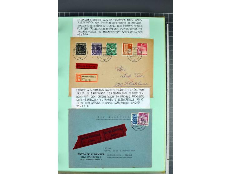1828/1995, sehr umfangreiche Ausstellungs-Sammlung "Die Eilboten-Post" ab Vorphila in 11 Alben mit einigen hundert Briefen, K