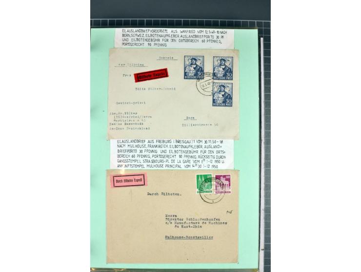1828/1995, sehr umfangreiche Ausstellungs-Sammlung "Die Eilboten-Post" ab Vorphila in 11 Alben mit einigen hundert Briefen, K