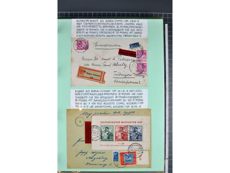 1828/1995, sehr umfangreiche Ausstellungs-Sammlung "Die Eilboten-Post" ab Vorphila in 11 Alben mit einigen hundert Briefen, K