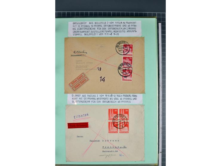 1828/1995, sehr umfangreiche Ausstellungs-Sammlung "Die Eilboten-Post" ab Vorphila in 11 Alben mit einigen hundert Briefen, K